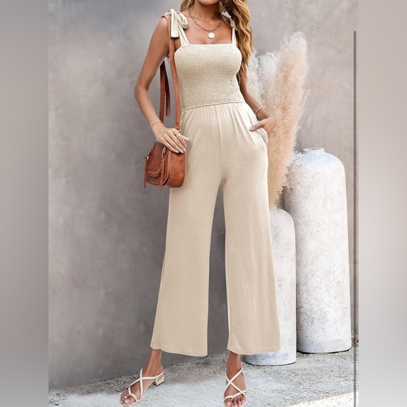 NWOT Smocked Jumpsuit - Picture 1 of 5